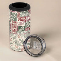Aloha Hawaii Pastel Christmas Patchwork 4 in 1 Can Cooler Tumbler Classic Style - Polynesian Pride