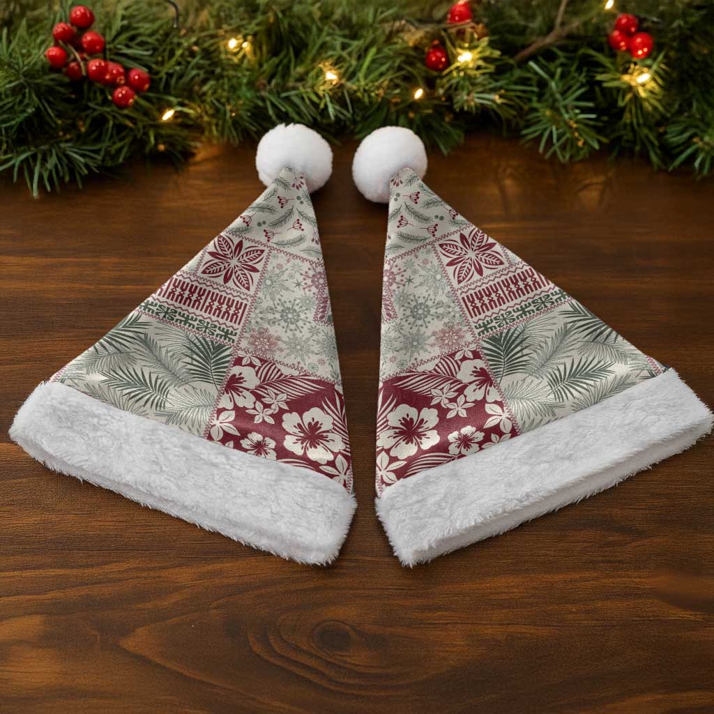 Aloha Hawaii Pastel Christmas Patchwork Christmas Santa Hat Classic Style - Polynesian Pride