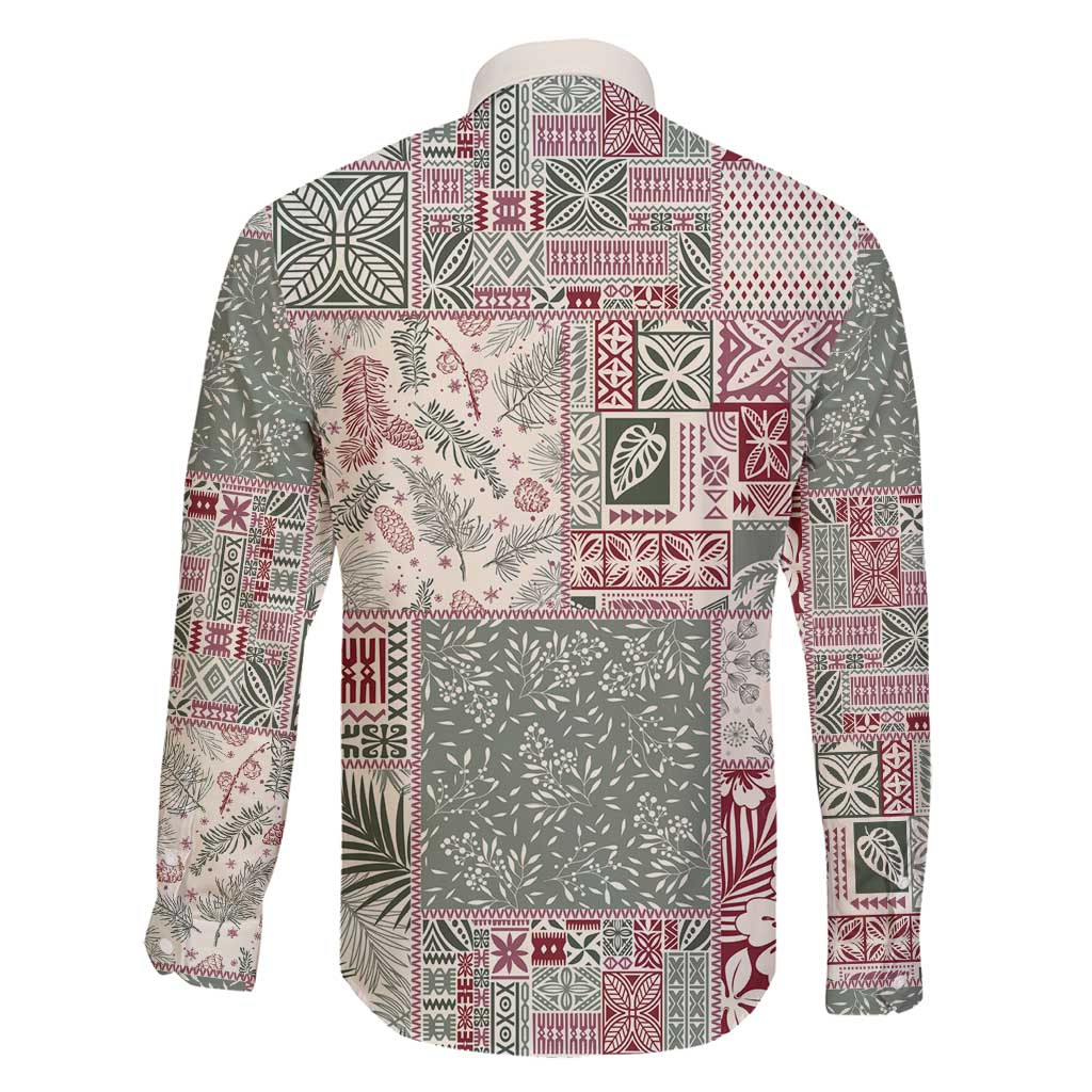 Aloha Hawaii Pastel Christmas Patchwork Family Matching Puletasi and Hawaiian Shirt Classic Style - Polynesian Pride