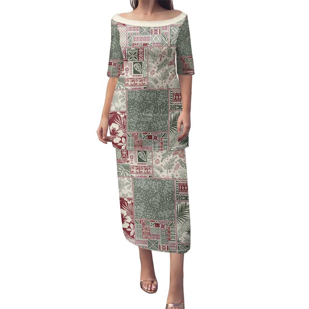 Aloha Hawaii Pastel Christmas Patchwork Family Matching Puletasi and Hawaiian Shirt Classic Style - Polynesian Pride