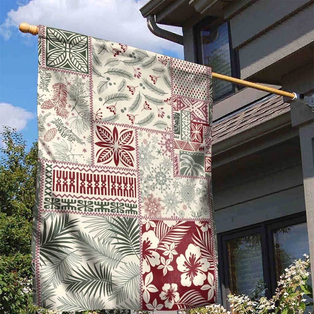 Aloha Hawaii Pastel Christmas Patchwork Garden Flag Classic Style - Polynesian Pride
