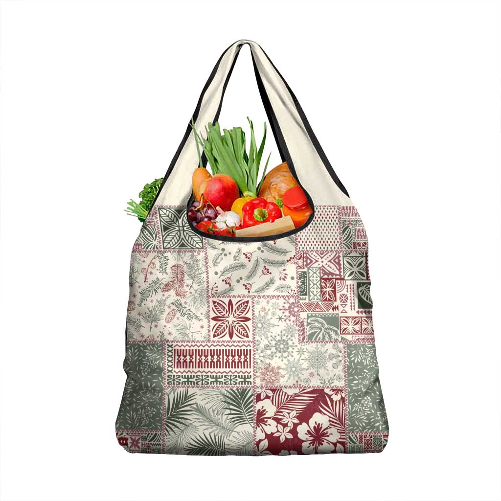 Aloha Hawaii Pastel Christmas Patchwork Grocery Bag Classic Style - Polynesian Pride