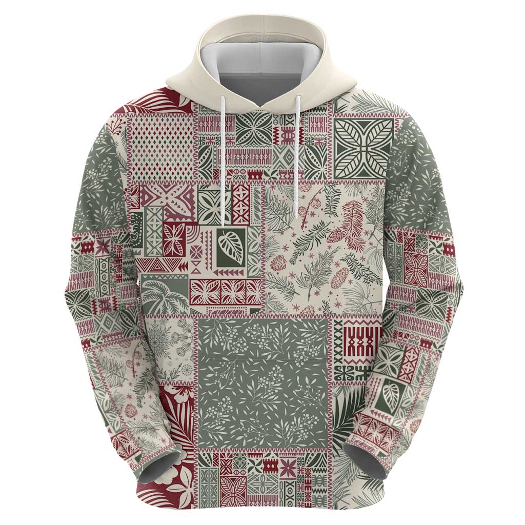 Aloha Hawaii Pastel Christmas Patchwork Hoodie Classic Style - Polynesian Pride