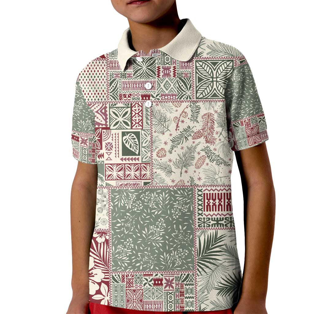 Aloha Hawaii Pastel Christmas Patchwork Kid Polo Shirt Classic Style - Polynesian Pride