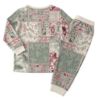 Aloha Hawaii Pastel Christmas Patchwork Christmas Pajama Set Classic Style - Polynesian Pride