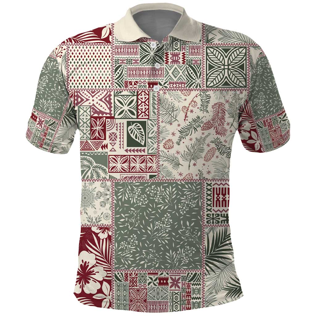 Aloha Hawaii Pastel Christmas Patchwork Polo Shirt Classic Style - Polynesian Pride