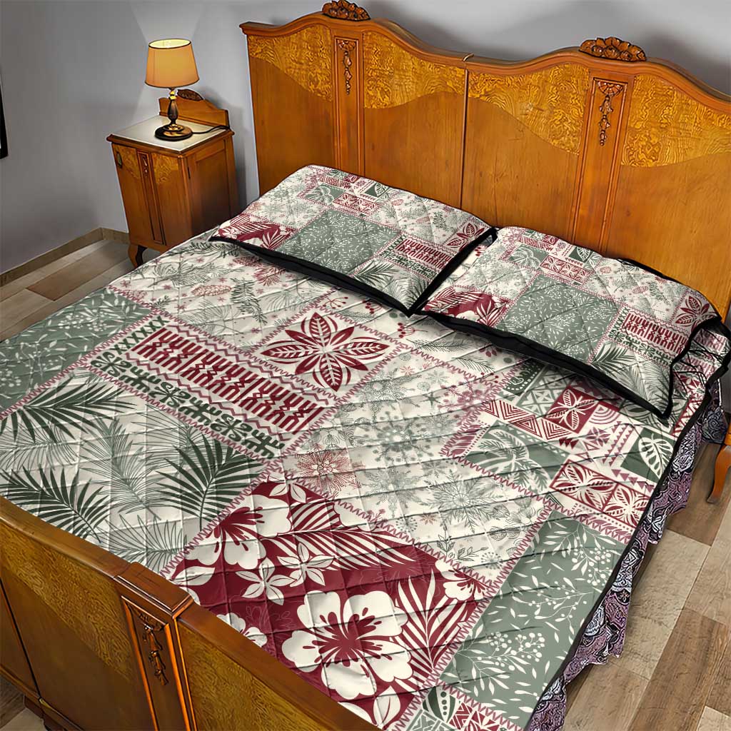 Aloha Hawaii Pastel Christmas Patchwork Quilt Bed Set Classic Style - Polynesian Pride