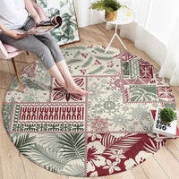 Aloha Hawaii Pastel Christmas Patchwork Round Carpet Classic Style - Polynesian Pride