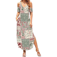 Aloha Hawaii Pastel Christmas Patchwork Summer Maxi Dress Classic Style - Polynesian Pride