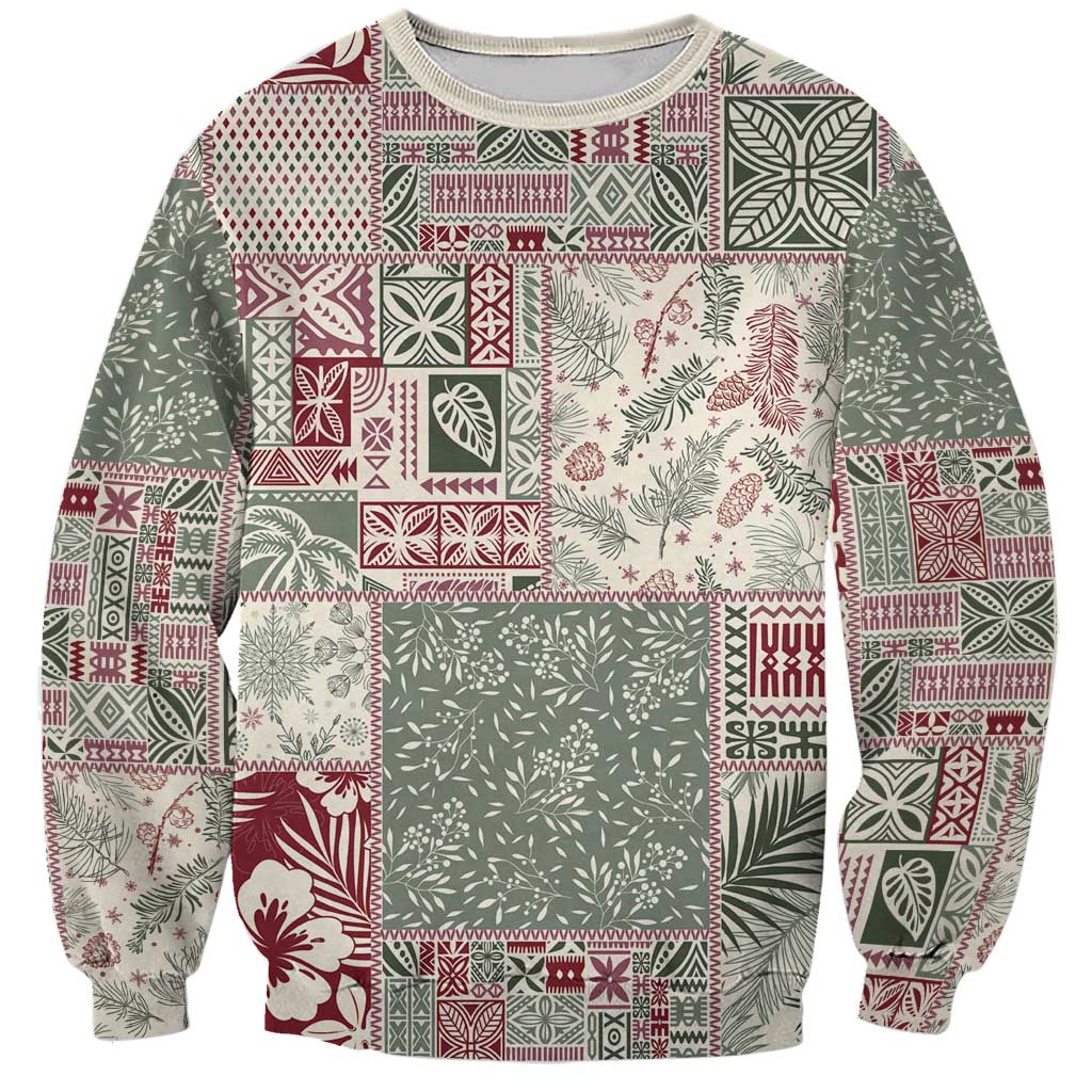 Aloha Hawaii Pastel Christmas Patchwork Sweatshirt Classic Style - Polynesian Pride