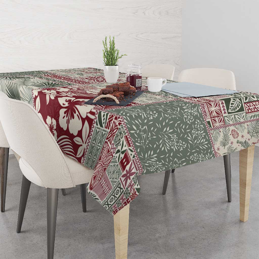 Aloha Hawaii Pastel Christmas Patchwork Tablecloth Classic Style - Polynesian Pride