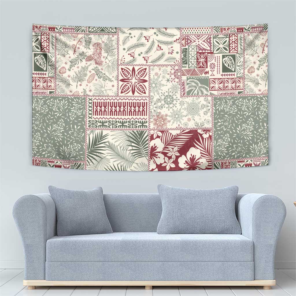 Aloha Hawaii Pastel Christmas Patchwork Tapestry Classic Style - Polynesian Pride
