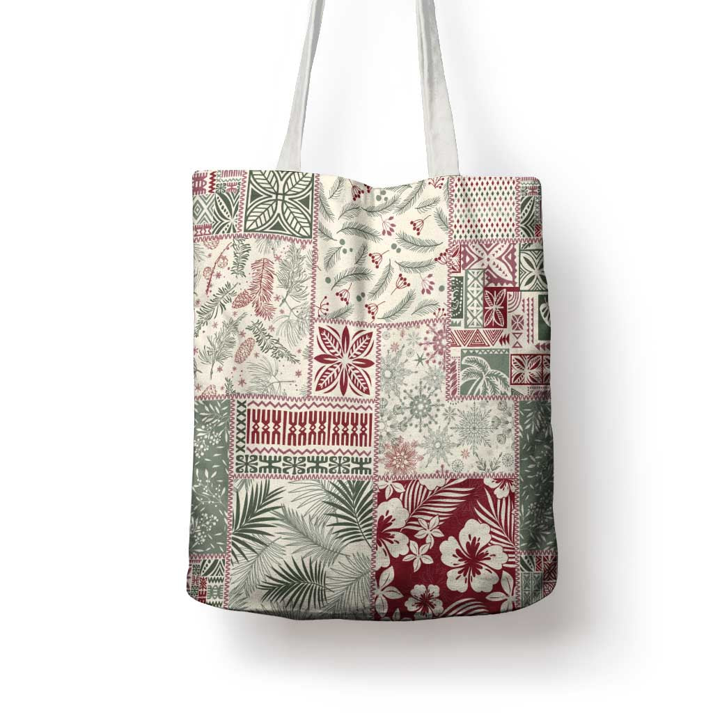 Aloha Hawaii Pastel Christmas Patchwork Tote Bag Classic Style - Polynesian Pride
