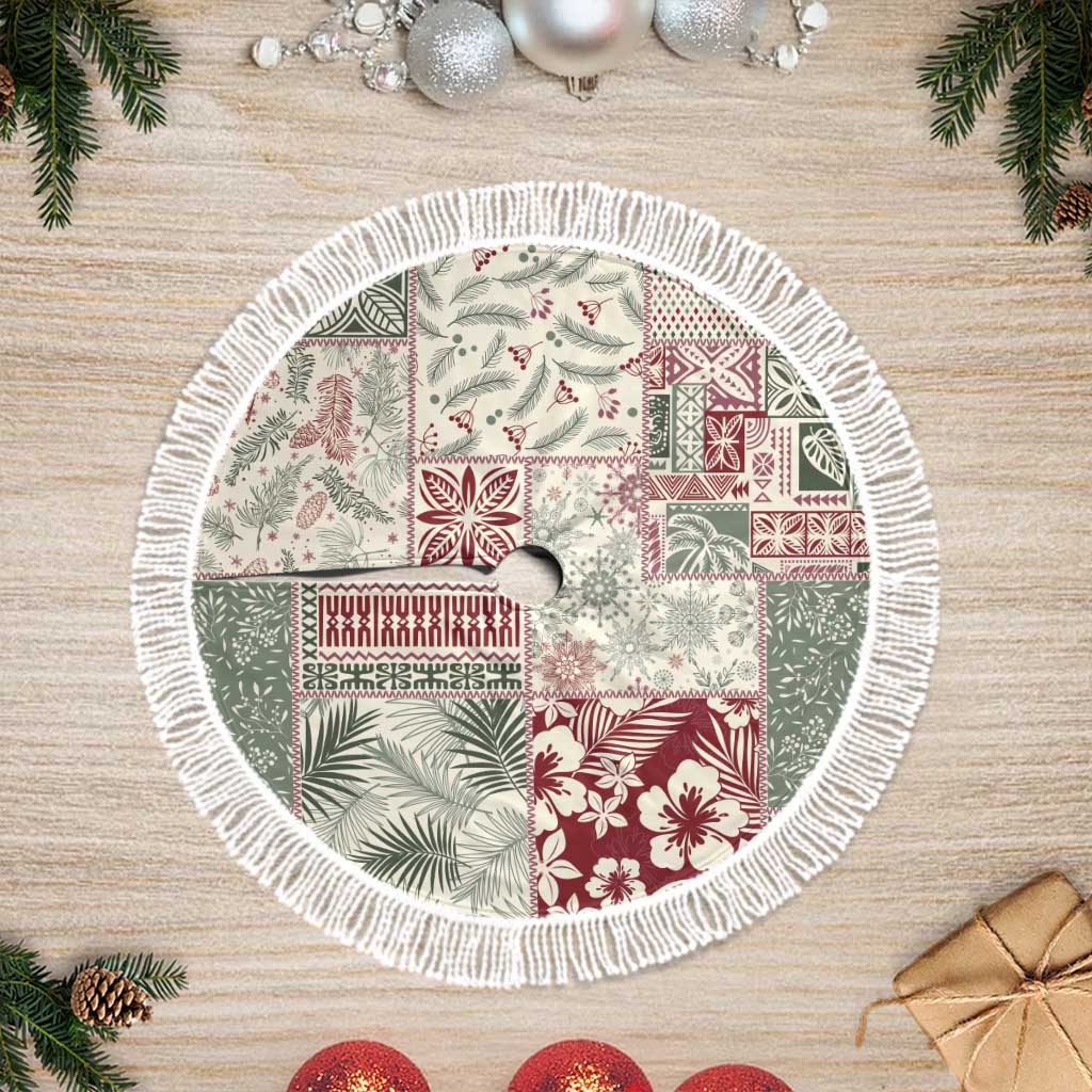 Aloha Hawaii Pastel Christmas Patchwork Tree Skirt Classic Style - Polynesian Pride
