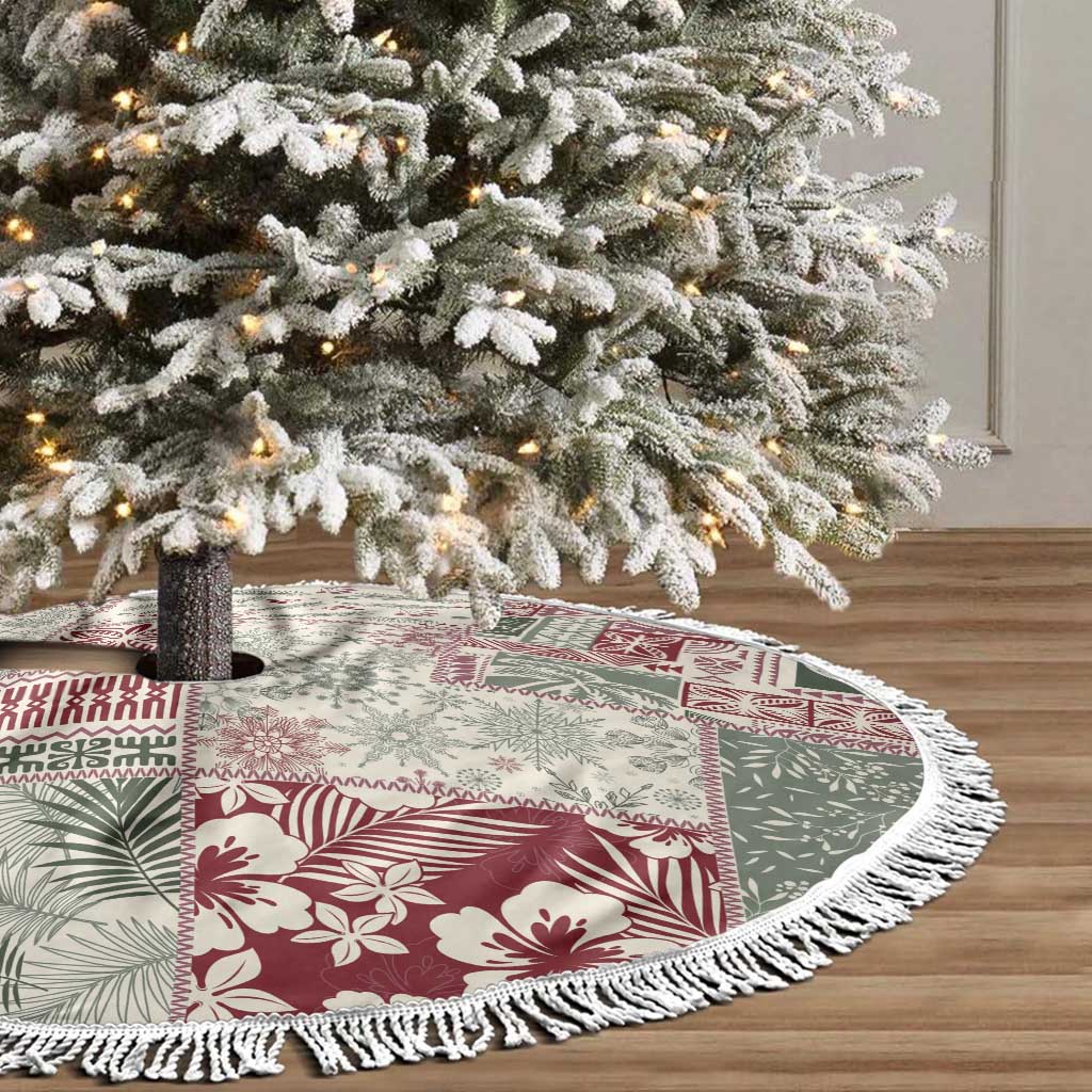 Aloha Hawaii Pastel Christmas Patchwork Tree Skirt Classic Style - Polynesian Pride
