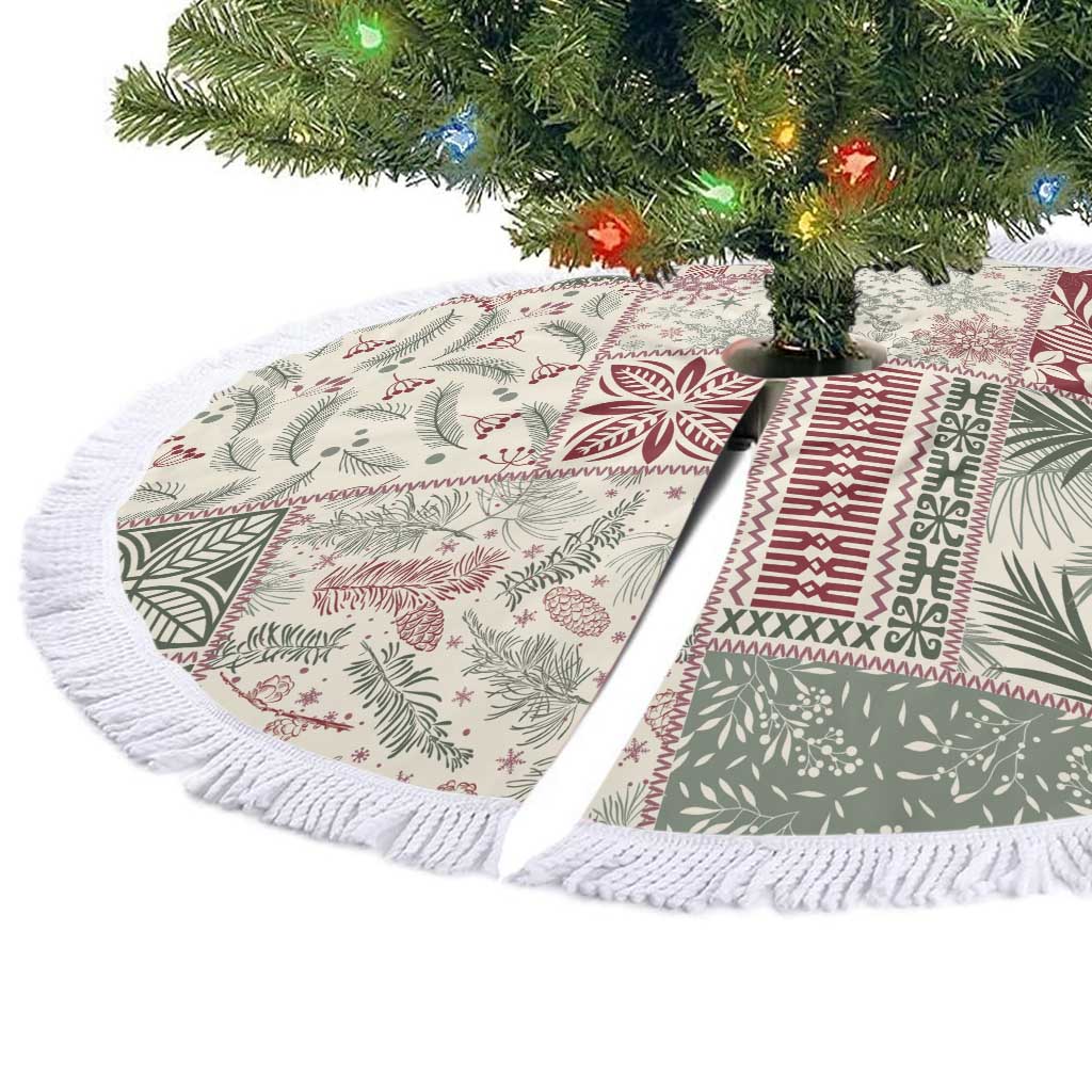 Aloha Hawaii Pastel Christmas Patchwork Tree Skirt Classic Style - Polynesian Pride