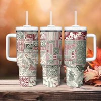 Aloha Hawaii Pastel Christmas Patchwork Tumbler With Handle Classic Style - Polynesian Pride