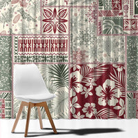 Aloha Hawaii Pastel Christmas Patchwork Window Curtain Classic Style - Polynesian Pride