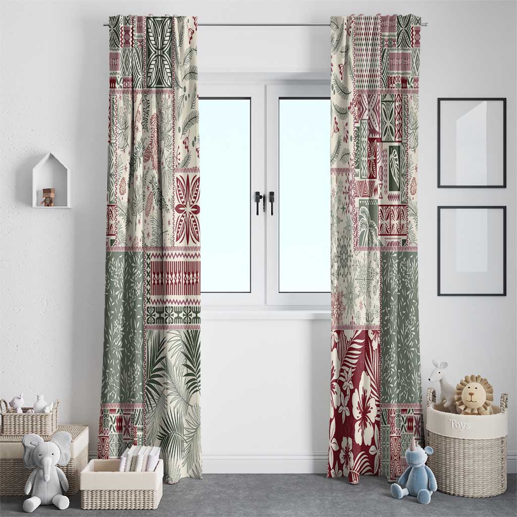 Aloha Hawaii Pastel Christmas Patchwork Window Curtain Classic Style - Polynesian Pride