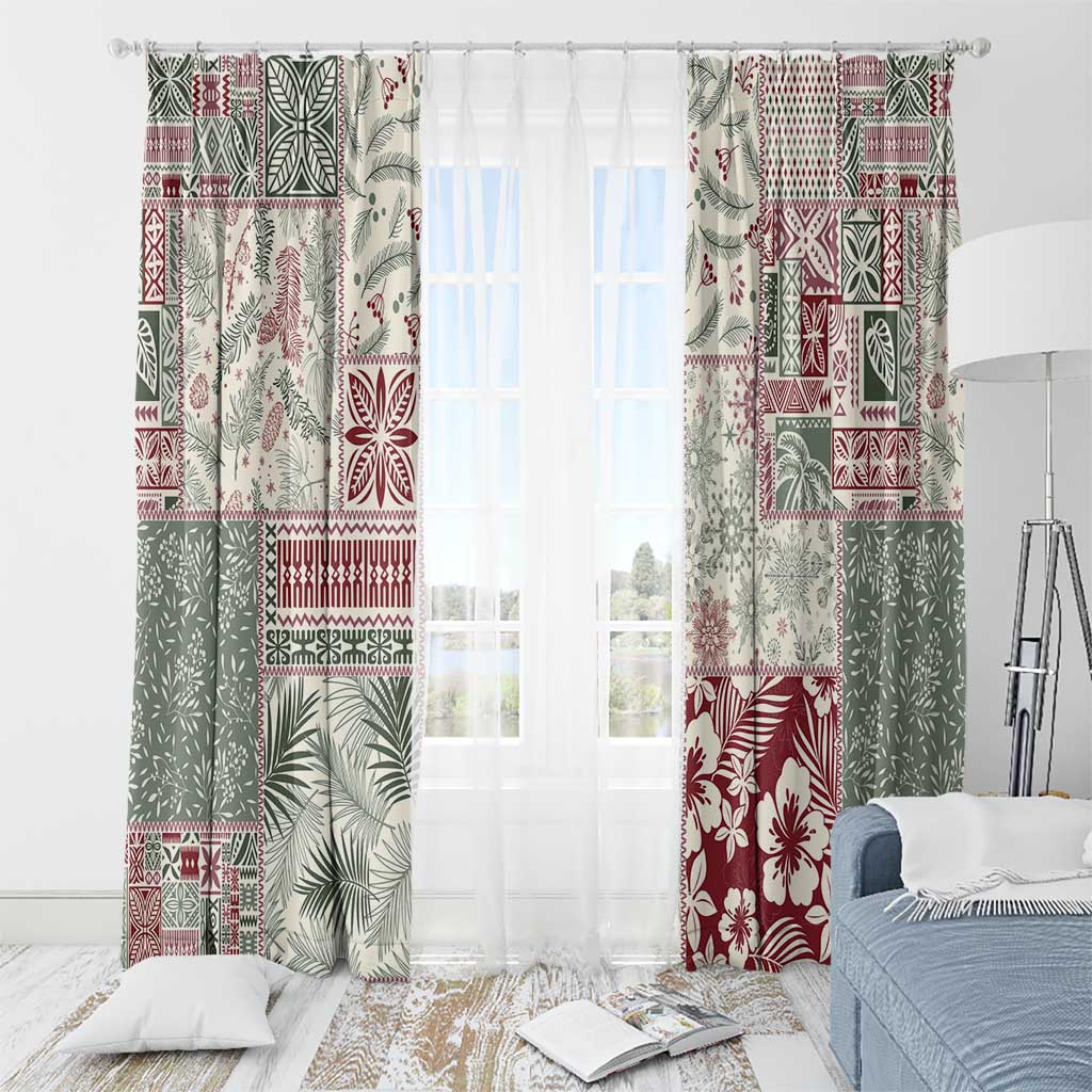 Aloha Hawaii Pastel Christmas Patchwork Window Curtain Classic Style - Polynesian Pride