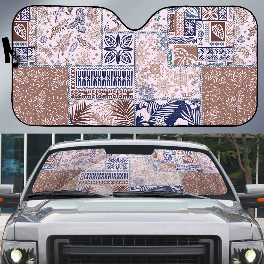Aloha Hawaii Pastel Christmas Patchwork Auto Sun Shade Rustic Style - Polynesian Pride