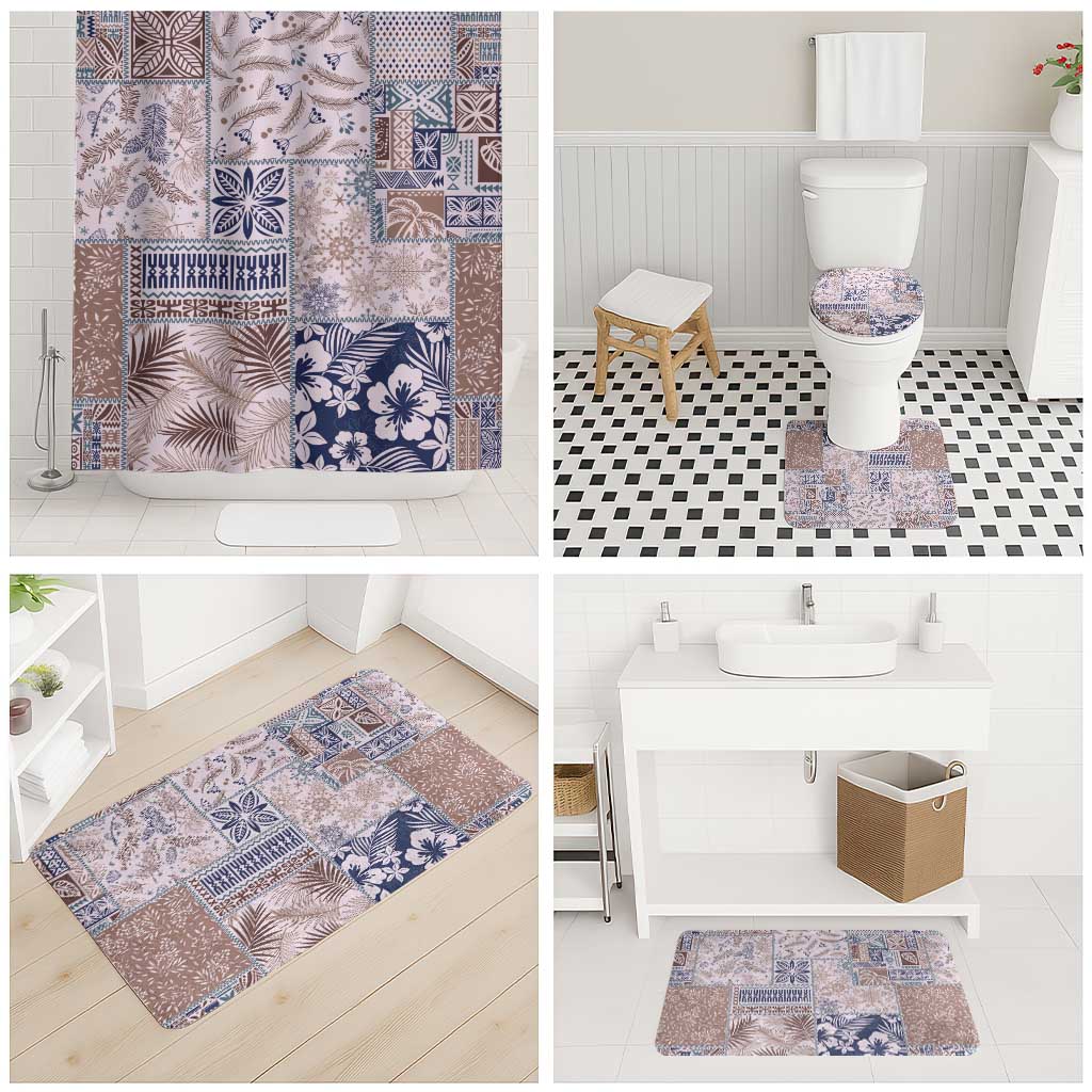 Aloha Hawaii Pastel Christmas Patchwork Bathroom Set Rustic Style - Polynesian Pride