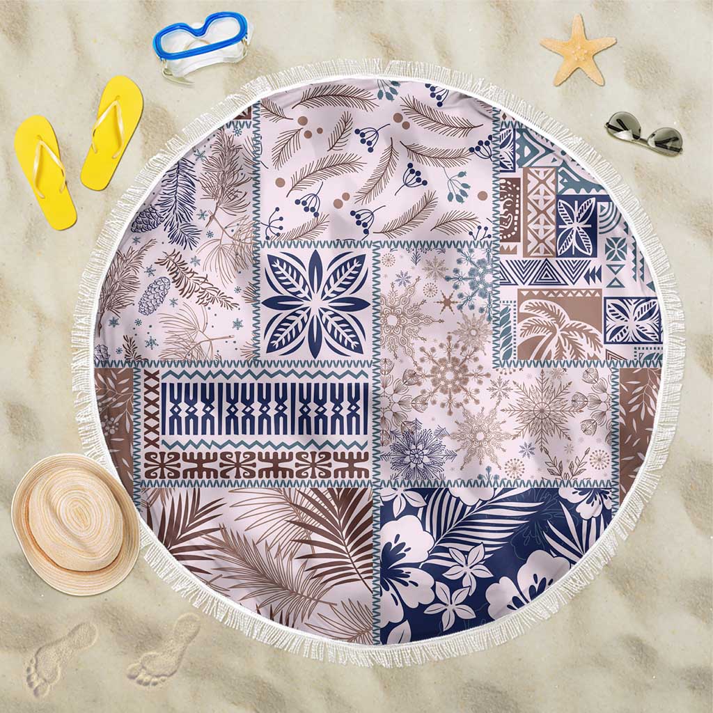 Aloha Hawaii Pastel Christmas Patchwork Beach Blanket Rustic Style - Polynesian Pride