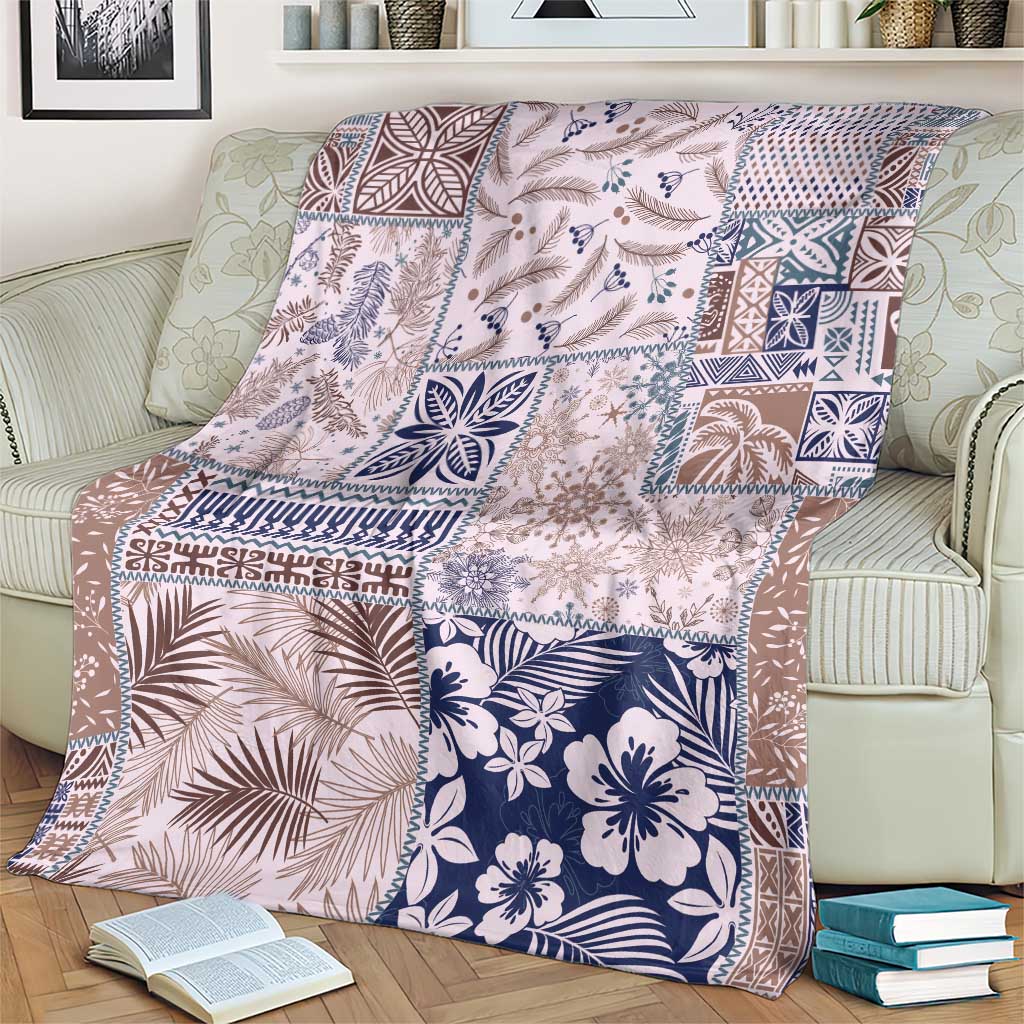 Aloha Hawaii Pastel Christmas Patchwork Blanket Rustic Style - Polynesian Pride