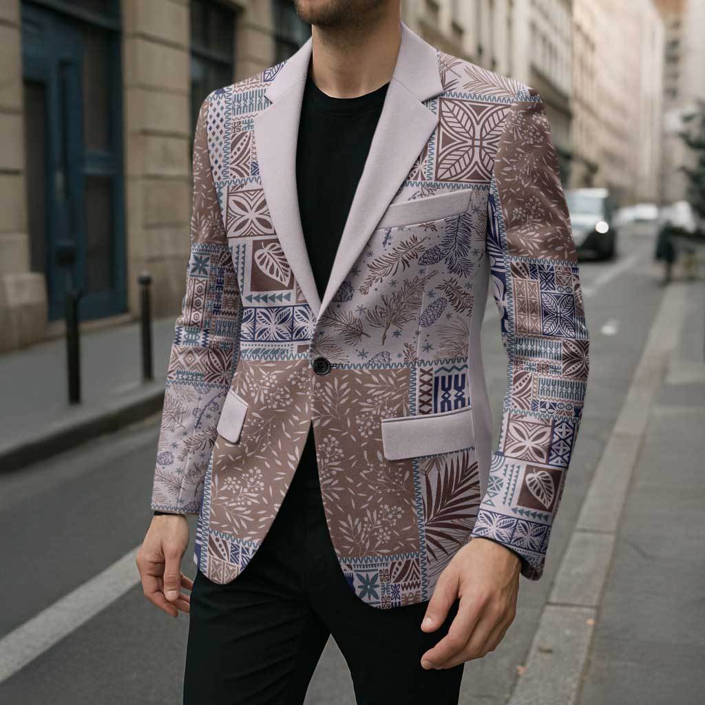 Aloha Hawaii Pastel Christmas Patchwork Blazer Rustic Style - Polynesian Pride
