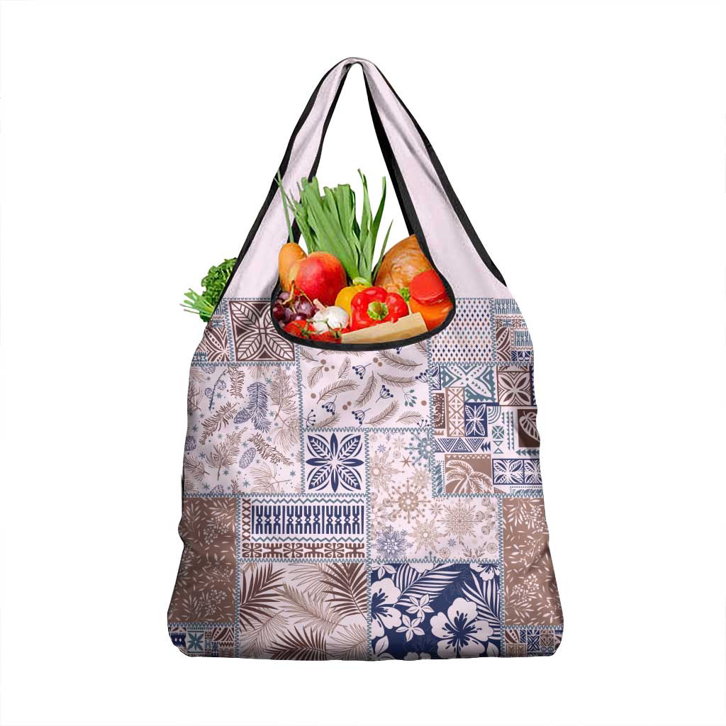 Aloha Hawaii Pastel Christmas Patchwork Grocery Bag Rustic Style - Polynesian Pride