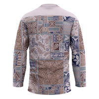 Aloha Hawaii Pastel Christmas Patchwork Hockey Jersey Rustic Style - Polynesian Pride