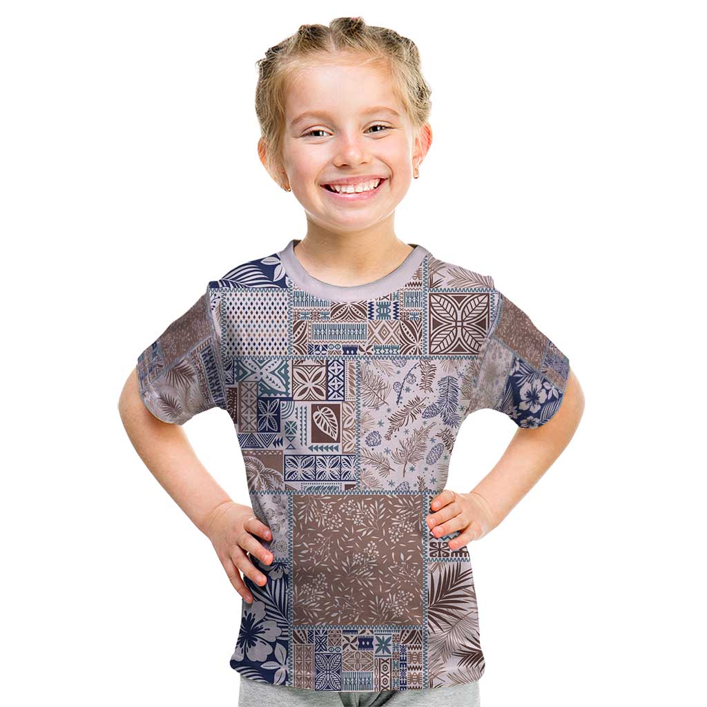 Aloha Hawaii Pastel Christmas Patchwork Kid T Shirt Rustic Style - Polynesian Pride