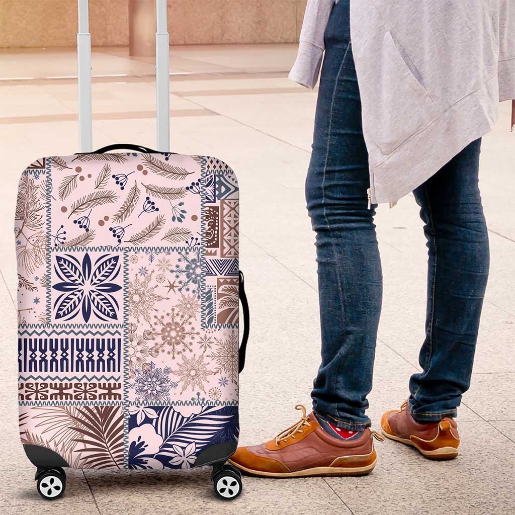 Aloha Hawaii Pastel Christmas Patchwork Luggage Cover Rustic Style - Polynesian Pride
