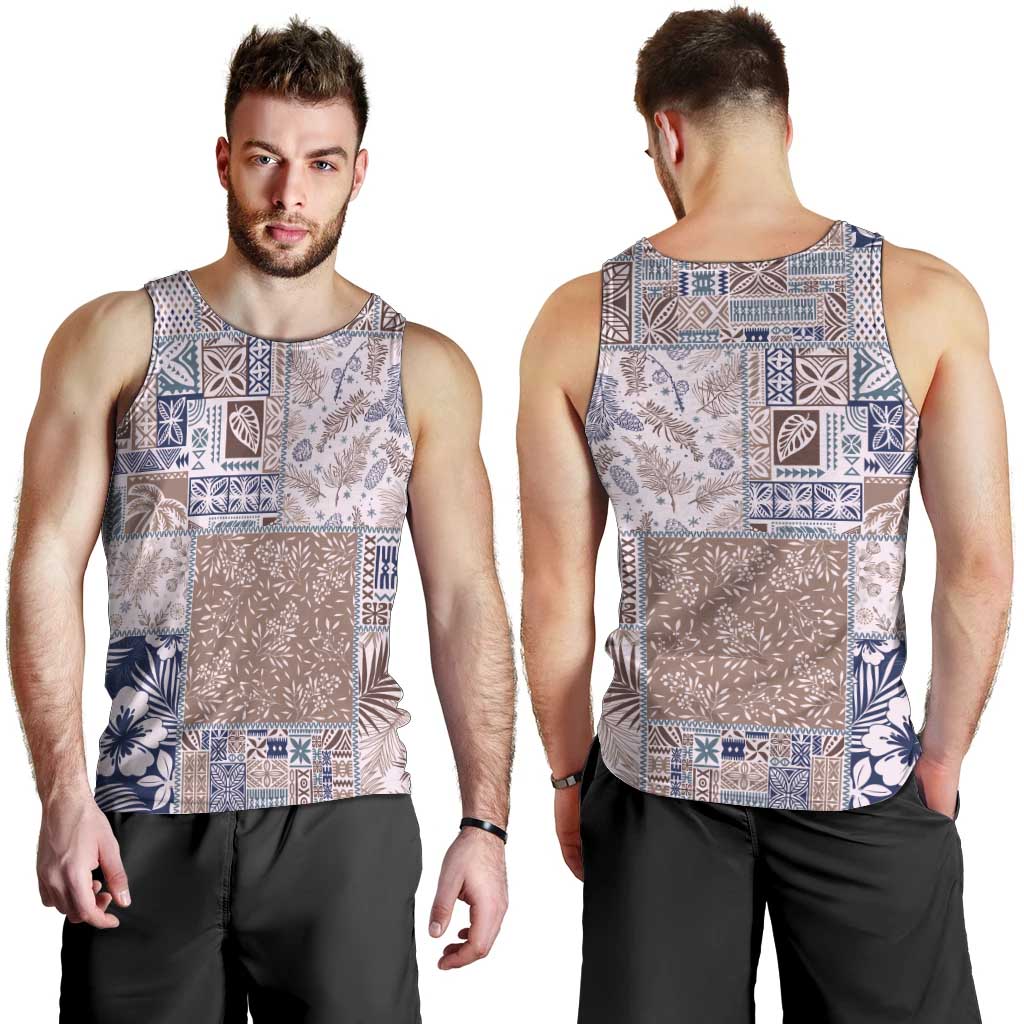Aloha Hawaii Pastel Christmas Patchwork Men Tank Top Rustic Style - Polynesian Pride