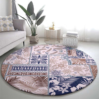 Aloha Hawaii Pastel Christmas Patchwork Round Carpet Rustic Style - Polynesian Pride