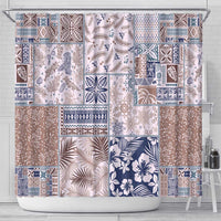 Aloha Hawaii Pastel Christmas Patchwork Shower Curtain Rustic Style - Polynesian Pride