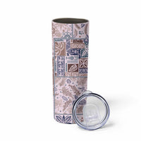 Aloha Hawaii Pastel Christmas Patchwork Skinny Tumbler Rustic Style - Polynesian Pride