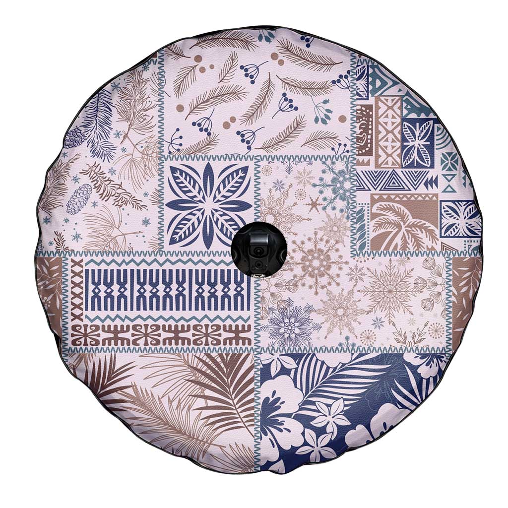 Aloha Hawaii Pastel Christmas Patchwork Spare Tire Cover Rustic Style - Polynesian Pride
