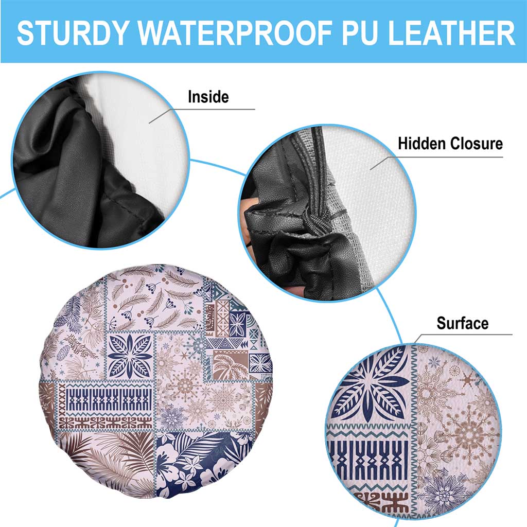 Aloha Hawaii Pastel Christmas Patchwork Spare Tire Cover Rustic Style - Polynesian Pride