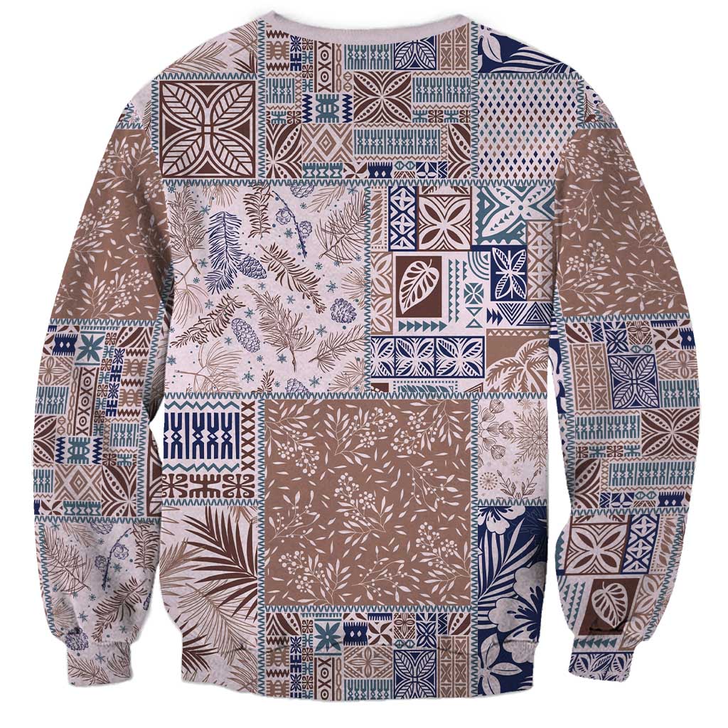 Aloha Hawaii Pastel Christmas Patchwork Sweatshirt Rustic Style - Polynesian Pride