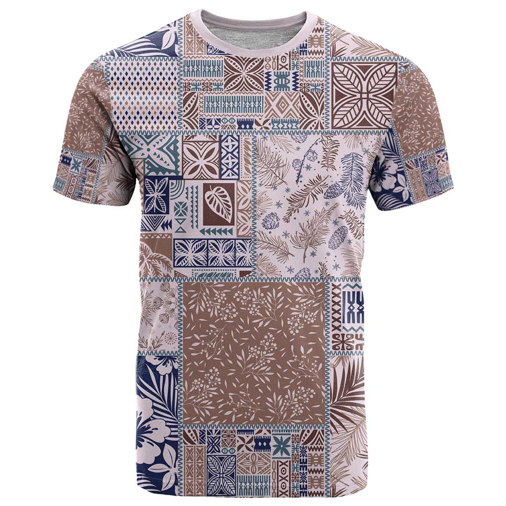 Aloha Hawaii Pastel Christmas Patchwork T Shirt Rustic Style - Polynesian Pride