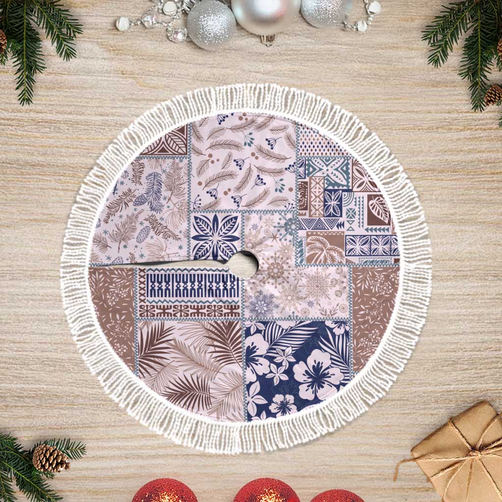 Aloha Hawaii Pastel Christmas Patchwork Tree Skirt Rustic Style - Polynesian Pride