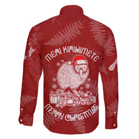 New Zealand Christmas Family Matching Long Sleeve Bodycon Dress and Hawaiian Shirt Silver Fern Mix Kiwi Bird Ver01 LT7 - Polynesian Pride