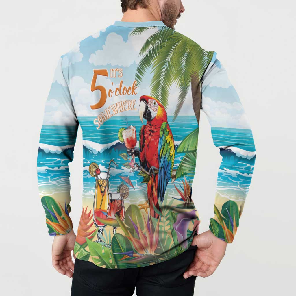 Aloha Hawaii Christmas Button Sweatshirt It's 5 o'clock Somewhere