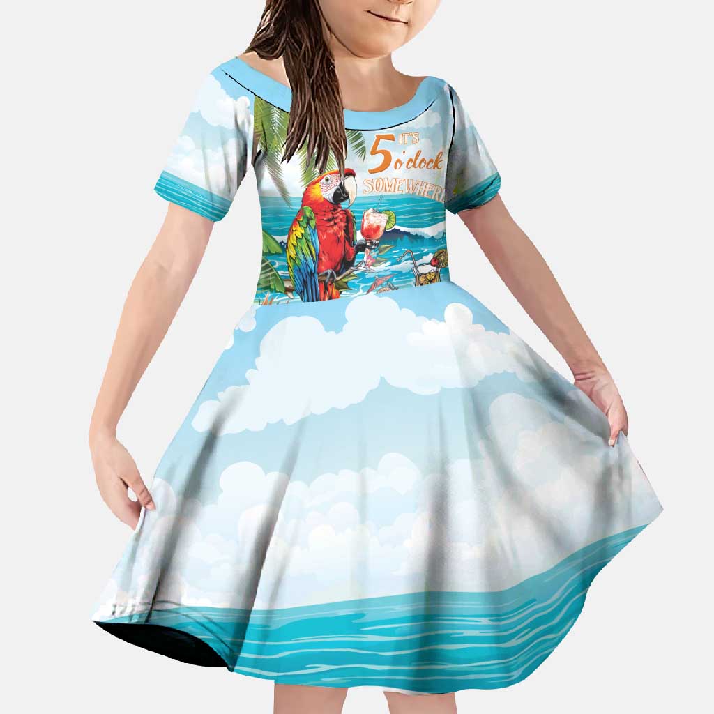 Aloha Hawaii Christmas Family Matching Mermaid Dress and Hawaiian Shirt It's 5 o'clock Somewhere