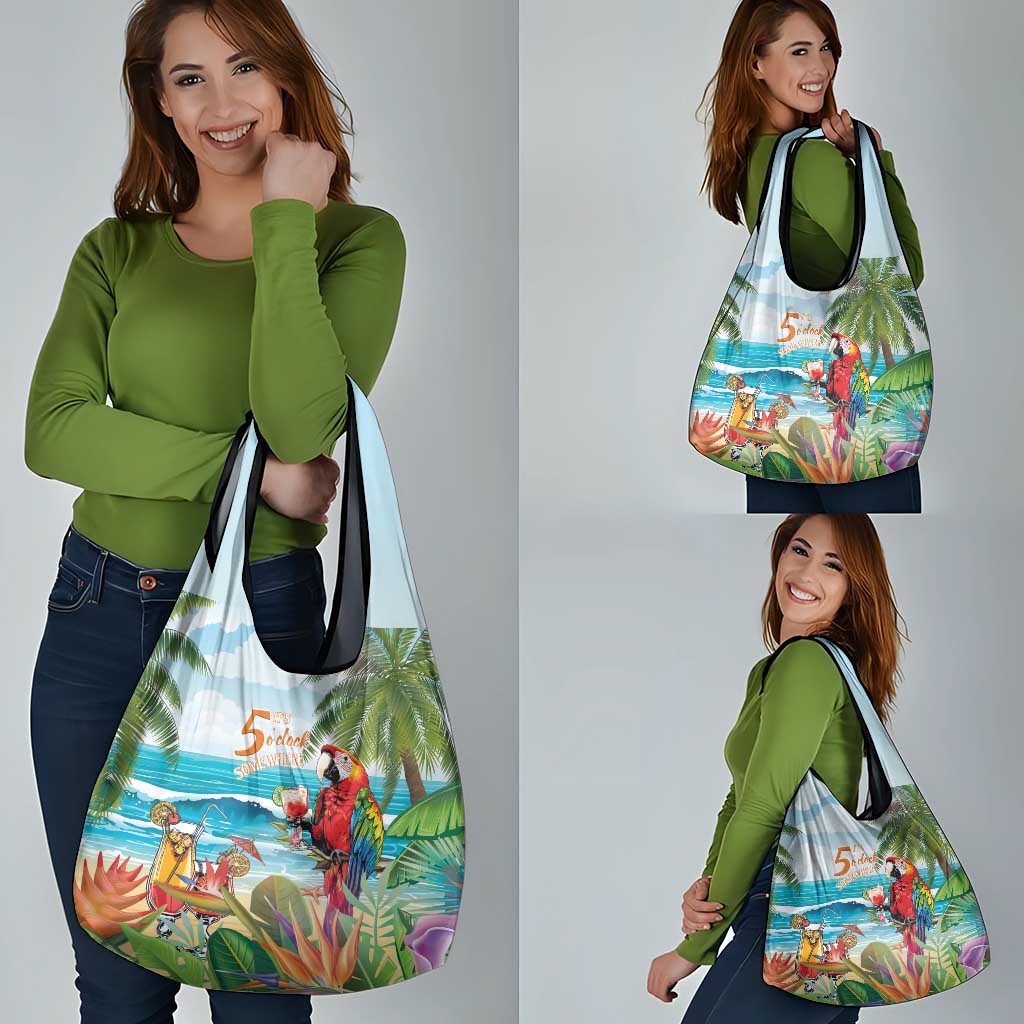 Aloha Hawaii Christmas Grocery Bag It's 5 o'clock Somewhere