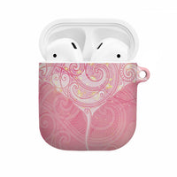Breast Cancer Awareness Maori Aotearoa AirPods Case Manta Ray - Pink Glaze - Polynesian Pride