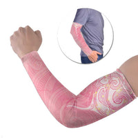 Breast Cancer Awareness Maori Aotearoa Arm Sleeves Manta Ray - Pink Glaze - Polynesian Pride