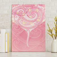 Breast Cancer Awareness Maori Aotearoa Canvas Wall Art Manta Ray - Pink Glaze - Polynesian Pride