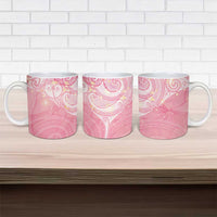 Breast Cancer Awareness Maori Aotearoa Ceramic Mug Manta Ray - Pink Glaze - Polynesian Pride